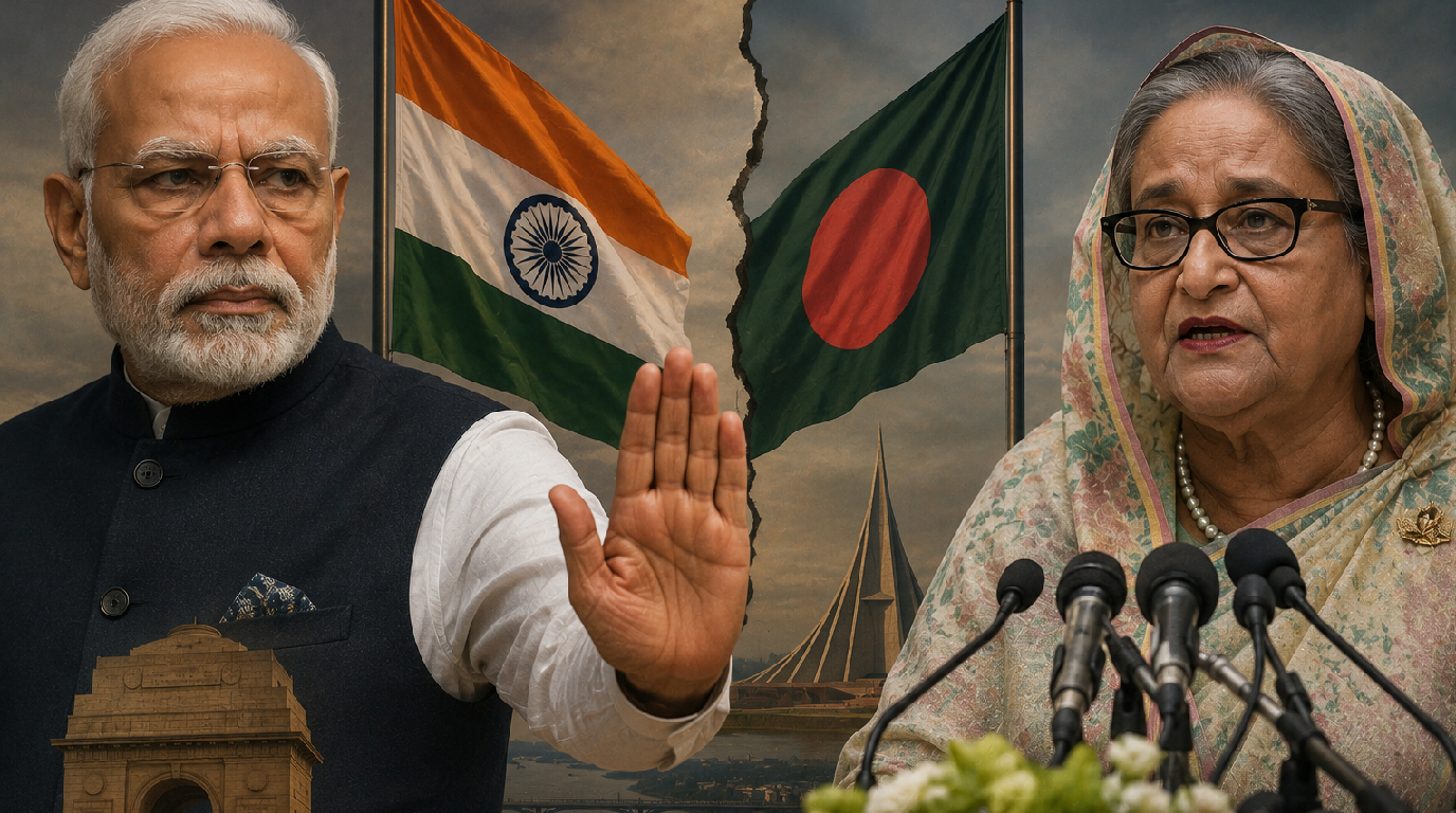 হাসিনার সাংবাদিক বৈঠক, দূরত্ব রাখল দিল্লি