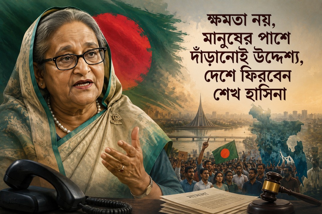 ক্ষমতার জন্য নয়, মানুষের পাশে দাঁড়াতেই দেশে ফিরব: হাসিনা